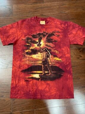 Vintage 90s The Mountain Native American Tie-Dyed Shirt Large